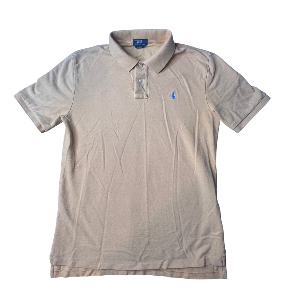 Polo Ralph Lauren Polo Shirt Boys XL 18-20 Orange Short Sleeve Pique Pony 323167